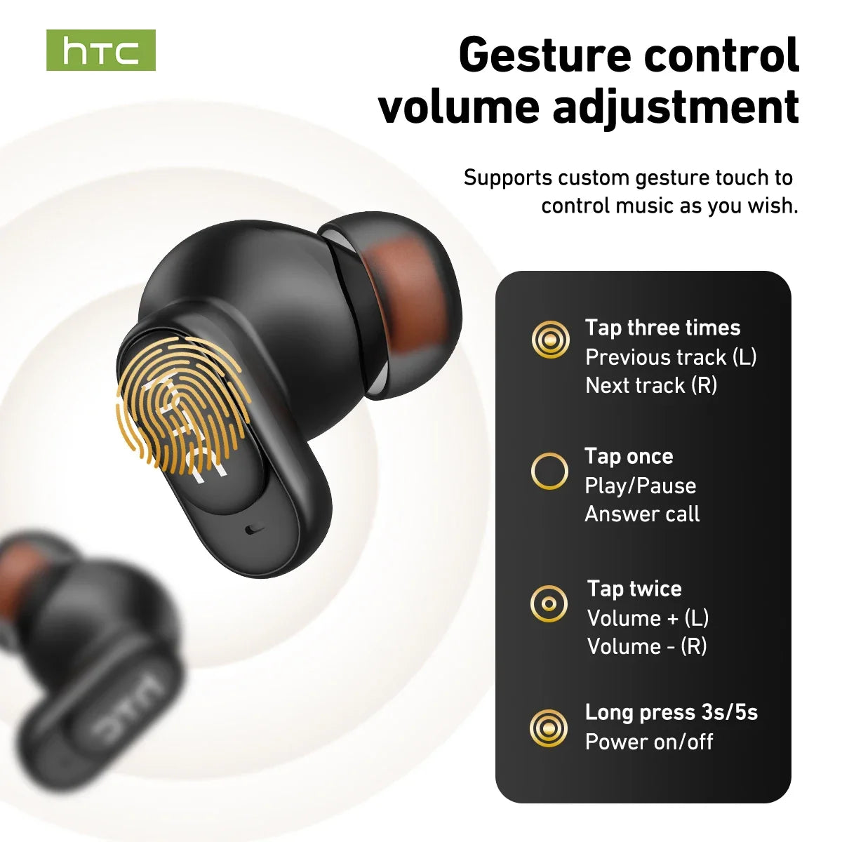 HTC NE79 TWS Wireless Bluetooth Earphones AI Translator Earb