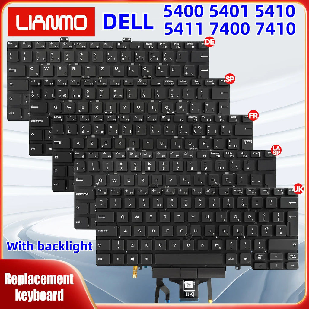 UK/Spanish/German/French/Latin Spanish Layout for DELL Latit
