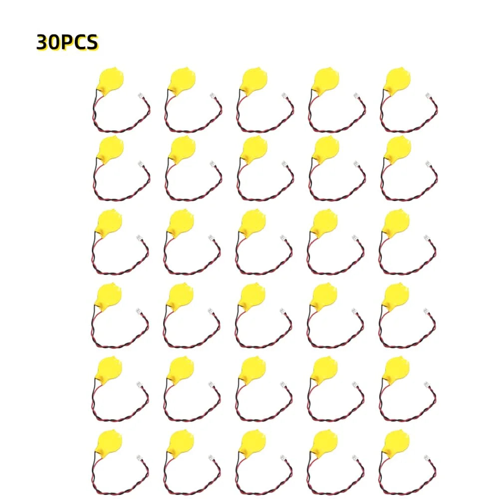 2-50Pcs CR2032 3V Lithium Battery With 2Pin 1.25mm Wire Connector For Laptop Motherboard BIOS CMOS Replacement