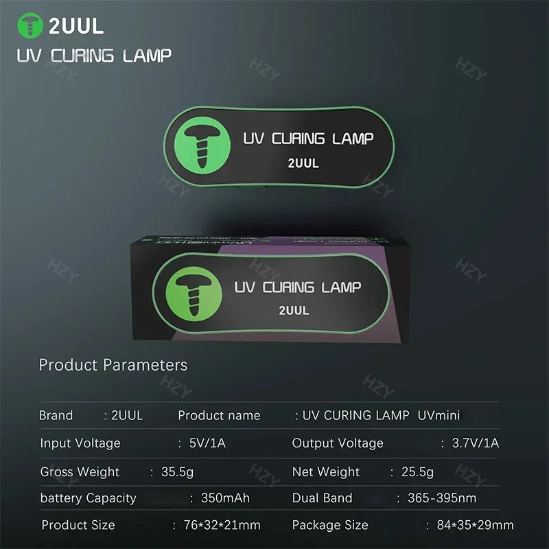 2UUL SC08 365-395nm Dual Band Mini UV Curing Lamp for Mobile