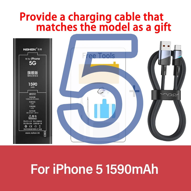 NOHON phone Battery For Apple iPhone 6 7 8 X XR XS 11 12 13 Mini Max Pro Promax High Capacity Replacement Bateria Warranty
