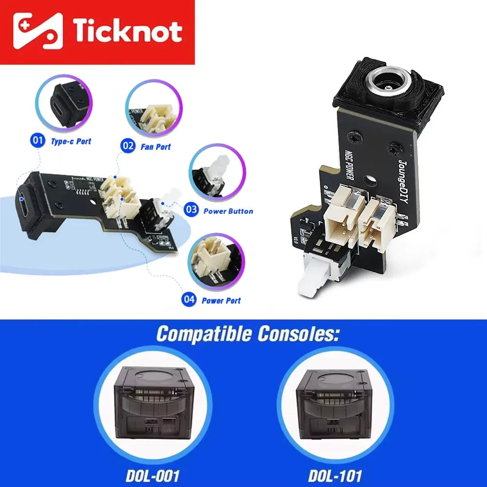 Replacement DC/Type C PSU Mod For Nintendo Gamecube PSU Powe