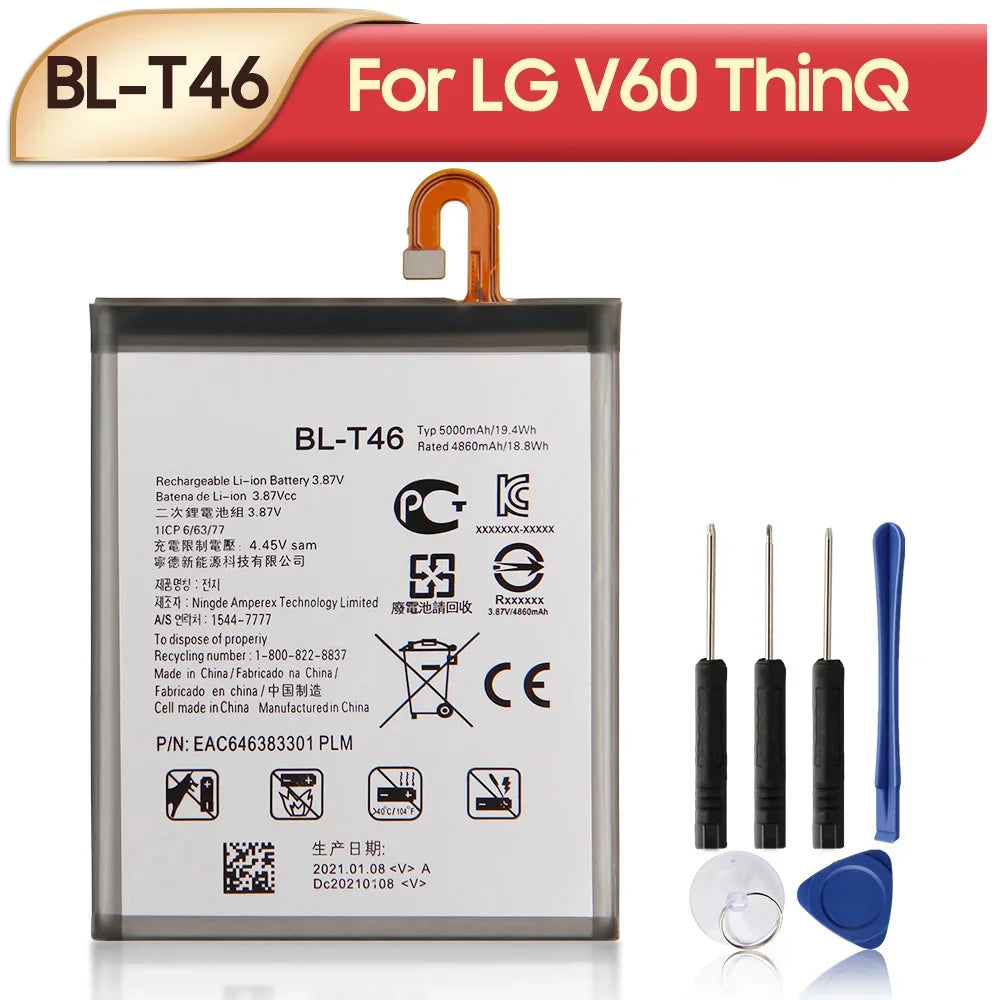2024 Years Replacement Phone Battery For LG V60 V50 V40 V30 V20 V10 ThinQ 5G ThinQ Q710 H930 H990N H961N LS998 Q8 2018 LM-V500