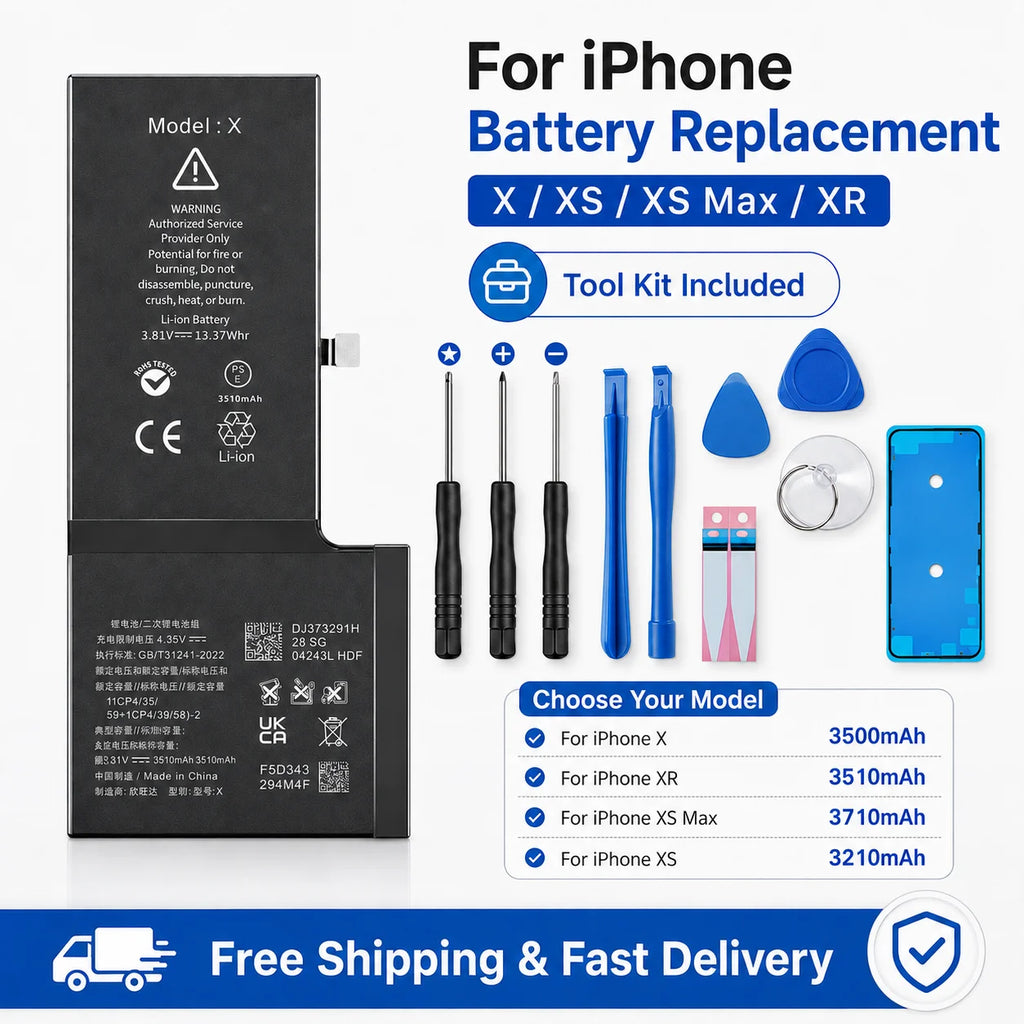 For iPhone X XS XR XS Max Replacement Battery Rechargeable L