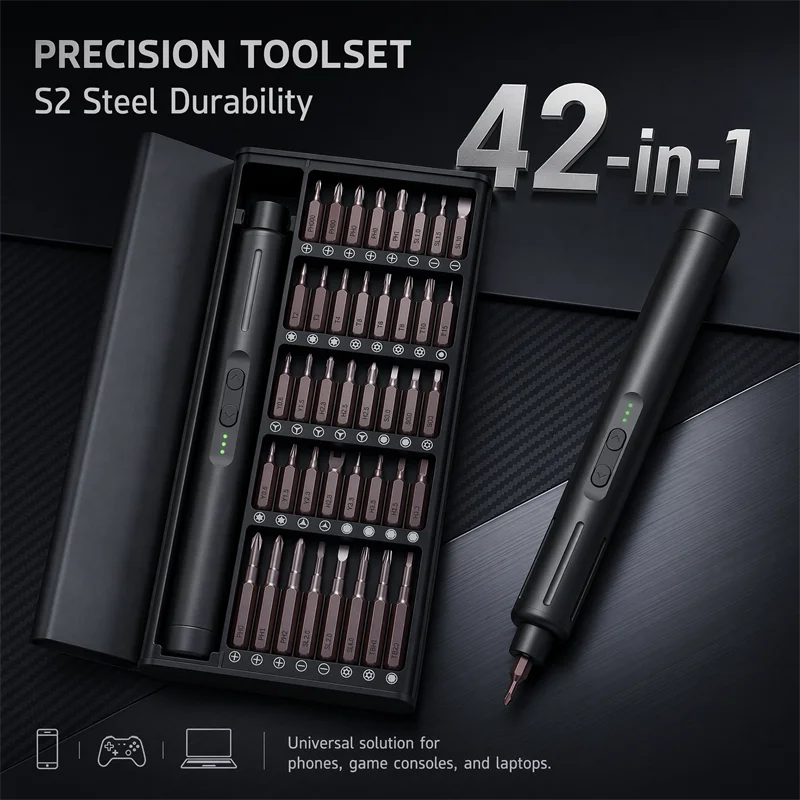 42 in 1 8th Gen Electric Screwdriver Set Cordless Precision 