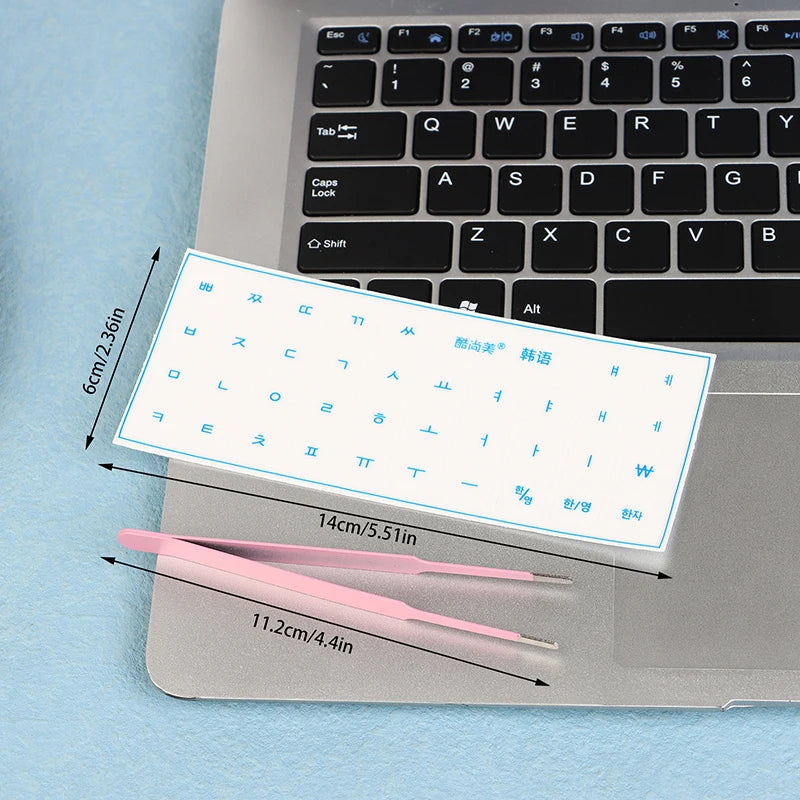 Korean Hangul Transparent Tear Off Keyboard Stickers Universal Laptop Desktop Single Film Engraved Keycap Replacement Sticker