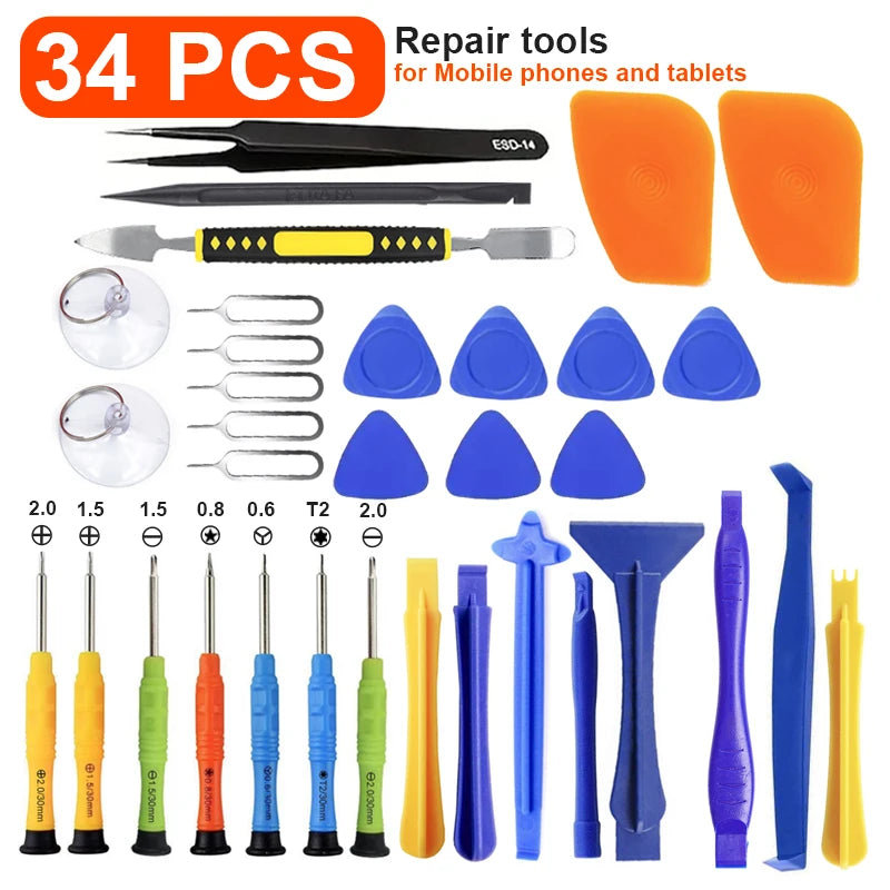20/34/46PCS Multi-functional Repair and Disassembly Tool Kit Including Pry Bars Screwdriver For Mobile Phone and Tablet Repair