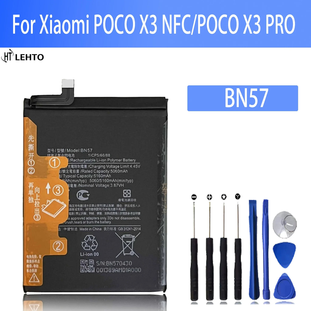 100% High Capacity BN57 Battery For XIAOMI POCO X3 NFC/ POCO