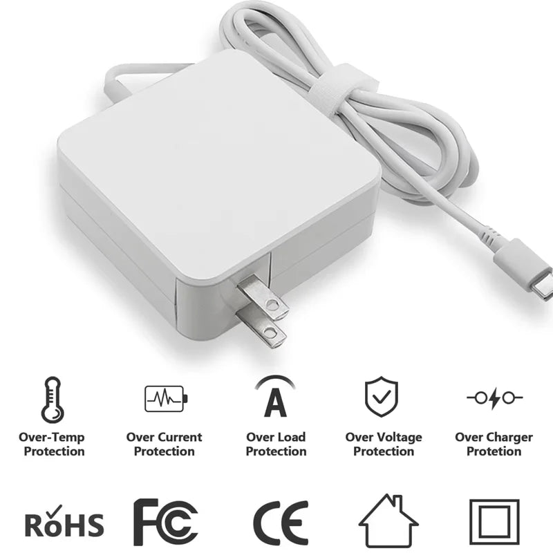 65W USB C Laptop Power Adapter Type C Power PD Wall Fast Cha