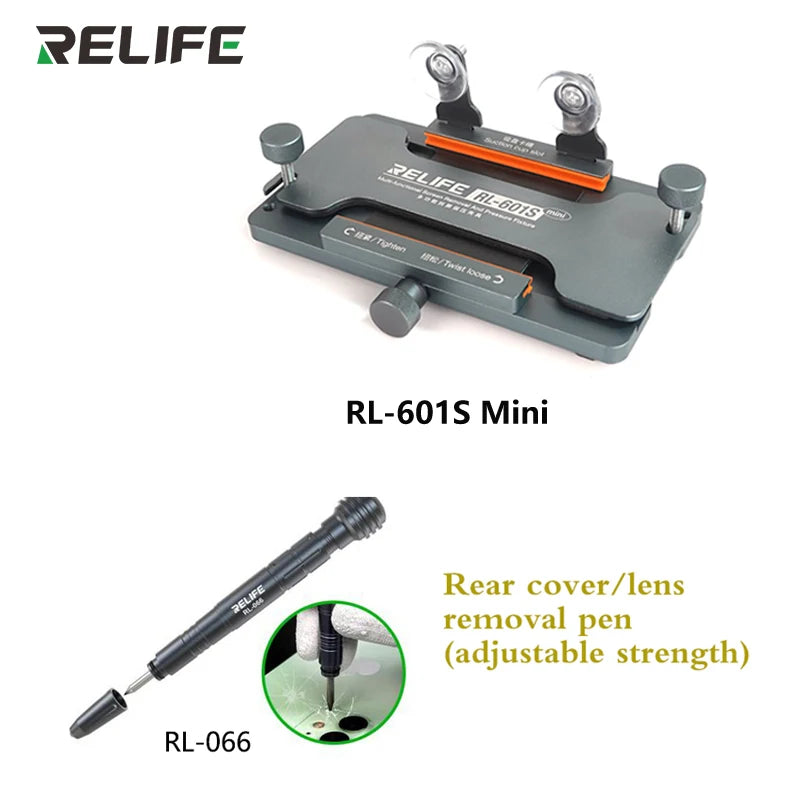 RELIFE RL-601S MINI 3 in 1 Multi-function Dismantling Screen and Pressure Holding Fixture Removal Mobile Phone Back
