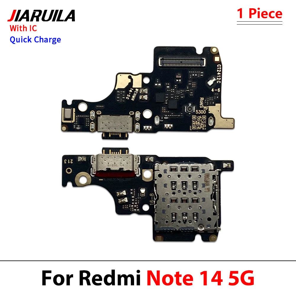 NEW For Xiaomi Redmi Note 14 5G 4G 14 Pro Plus USB Charger Connector Charging Port Micro Board Main LCD Flex Cable Replacement