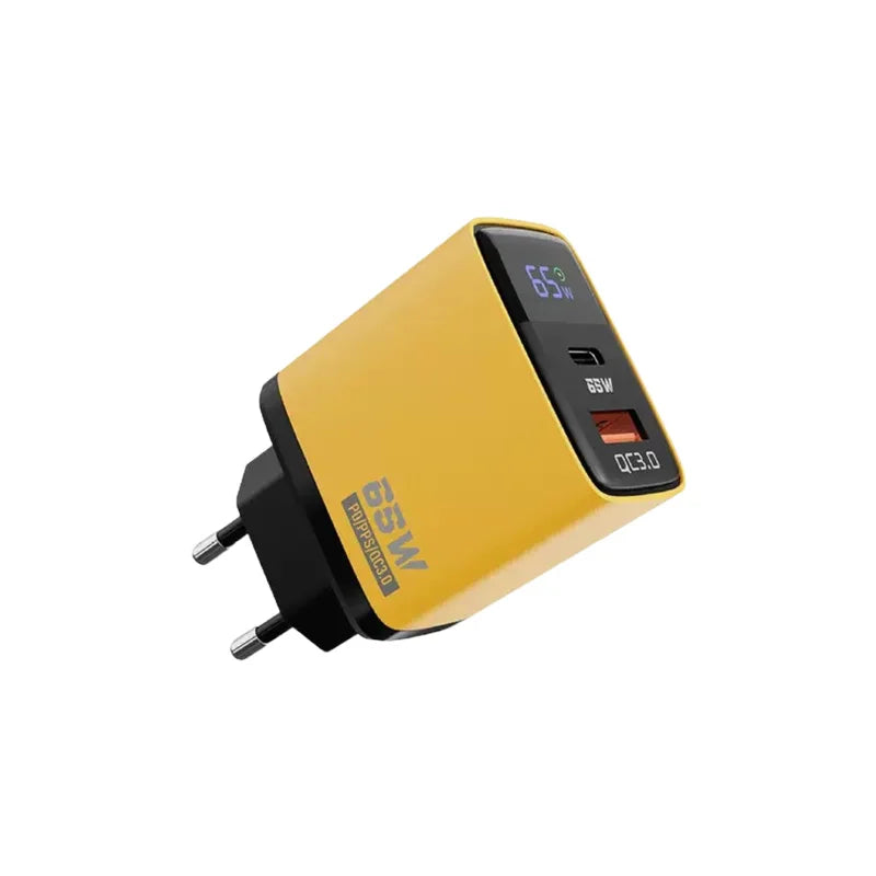 New 65W Fast Charger PD QC3.0 USB Type C 2Port Wall Cell Phone Charger With Digital Display Adapter For iPhone Samsung Huawei