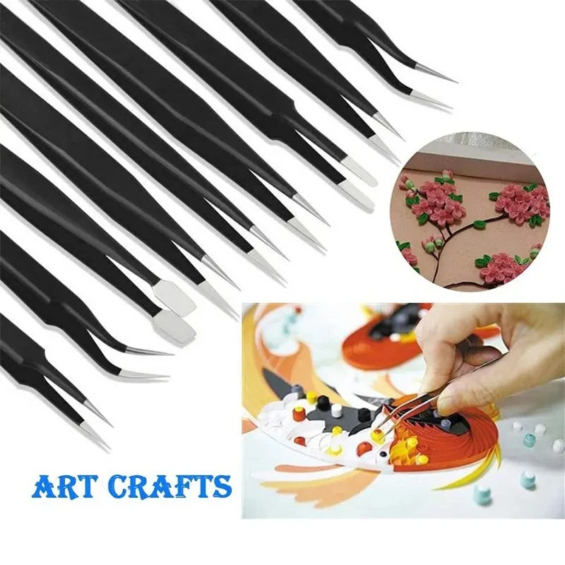 Stainless Steel Precision Antistatic Electrostatic Tweezers 