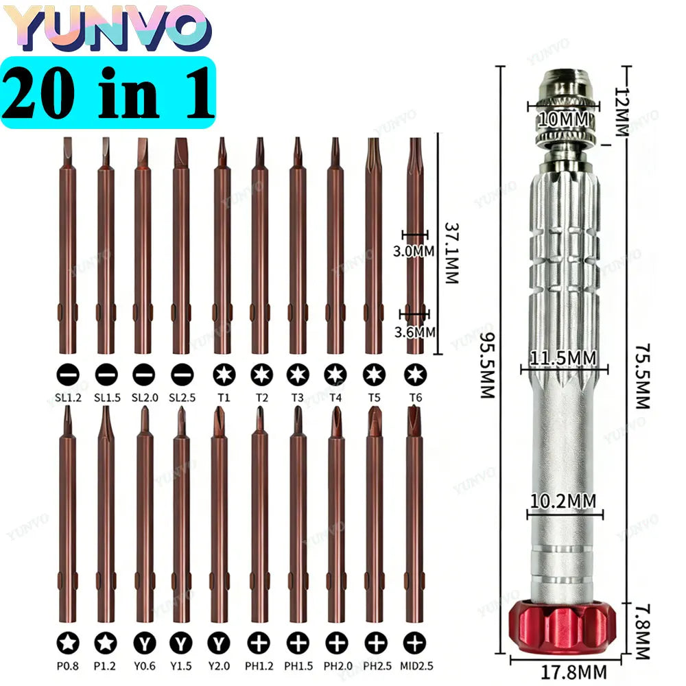 30 in 1 Magnetic Precision Screwdriver Set S2 Steel Bits Phone Watch Glasses Repair Tool Kit for iPhone Android