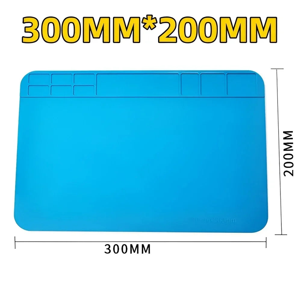 Magnetic Mat Silicone Repair Mat Circuit Board Soldering Pad Heat Resistant 932 F Anti-Static for ESD Iron Phone Repair