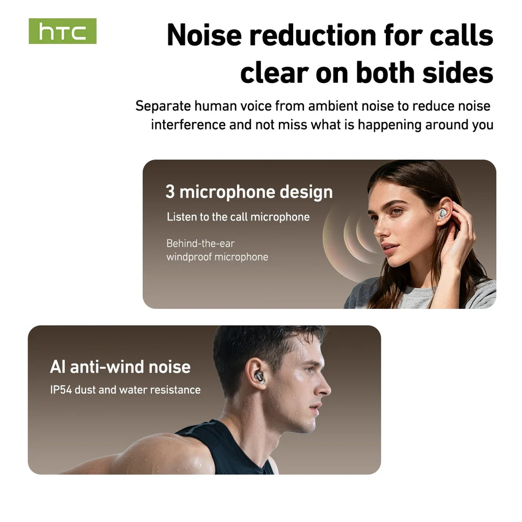 HTC NE79 TWS Wireless Bluetooth Earphones AI Translator Earb