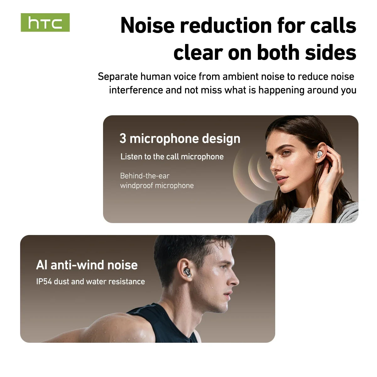 HTC NE79 TWS Wireless Bluetooth Earphones AI Translator Earb
