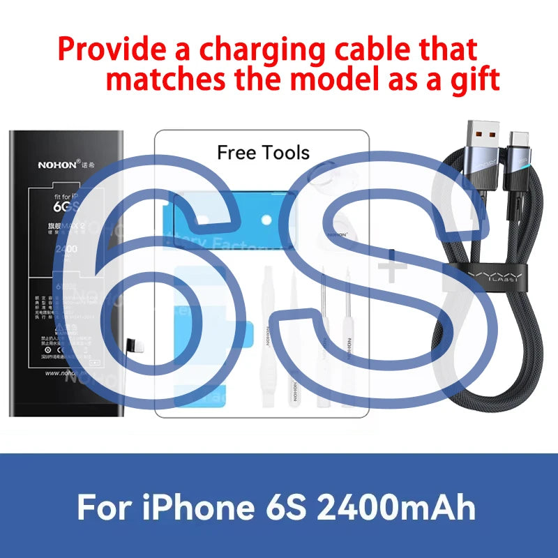 NOHON phone Battery For Apple iPhone 6 7 8 X XR XS 11 12 13 Mini Max Pro Promax High Capacity Replacement Bateria Warranty