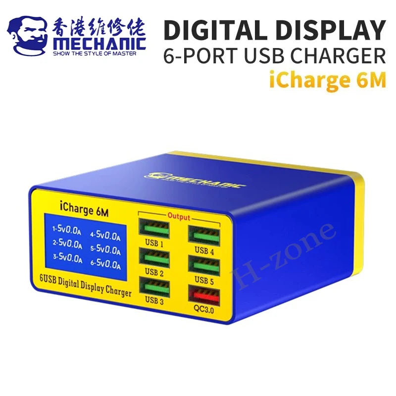 MECHANIC iCharge 6M QC 3.0 USB Smart Charge Support Fast-cha
