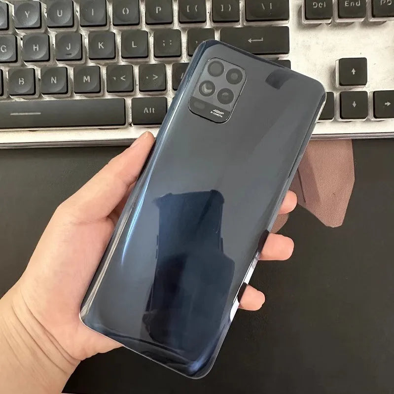 Mi10Lite Battery Back Cover For Xiaomi Mi 10 Lite 5G 6.57 Rear Housing Glass Case Phone Replace Repair Spare Part + Camera Lens