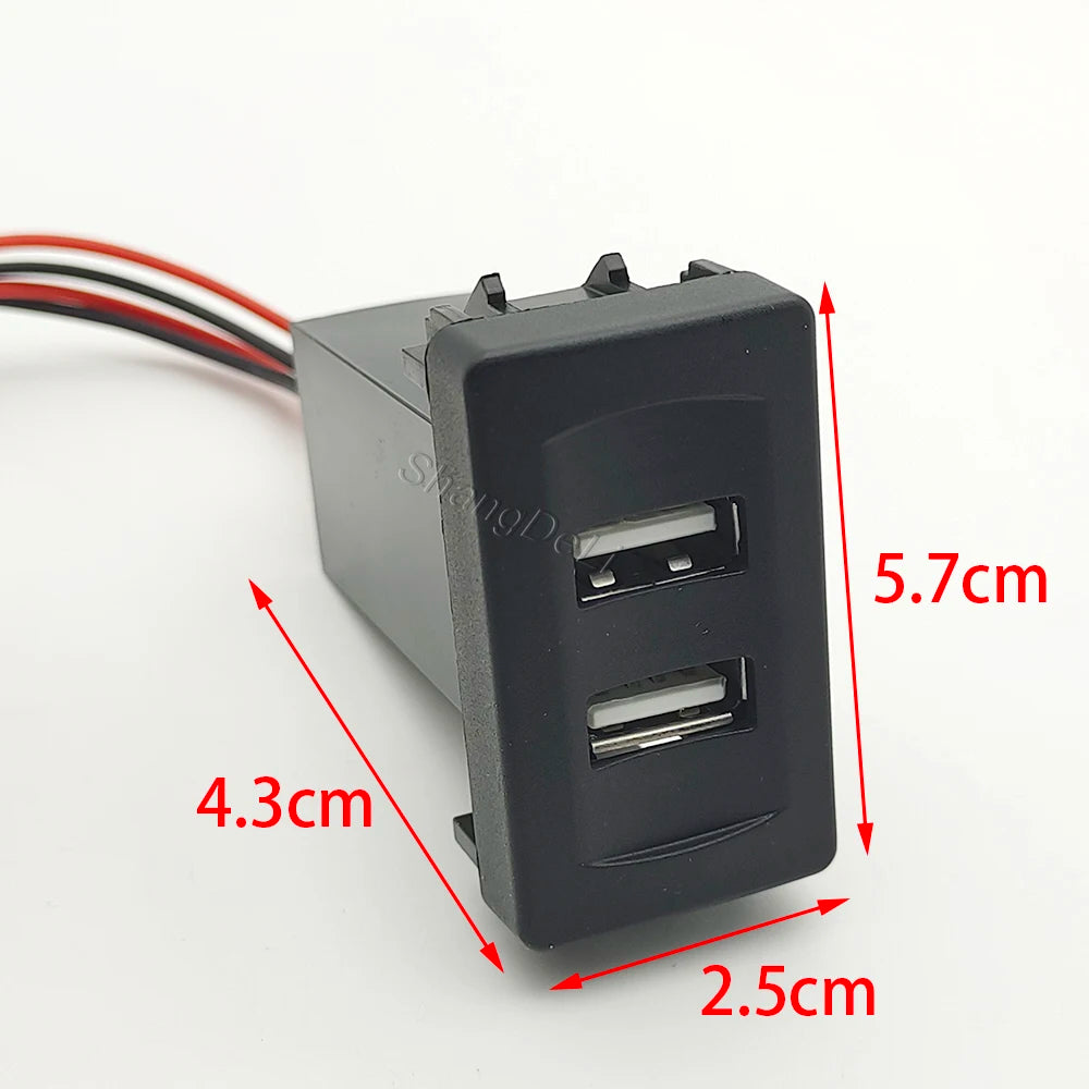 Car Blue Light Charger Dual USB Port Power Charging Adapter 