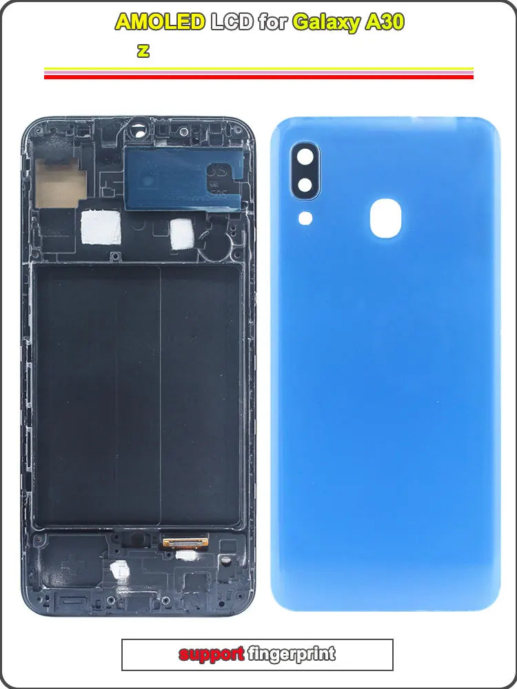 AMOLED LCD for Samsung Galaxy A30 LCD Display Touch Screen Digitizer Assembly for Samsung A30 A305F A305G Phone LCD with Frame
