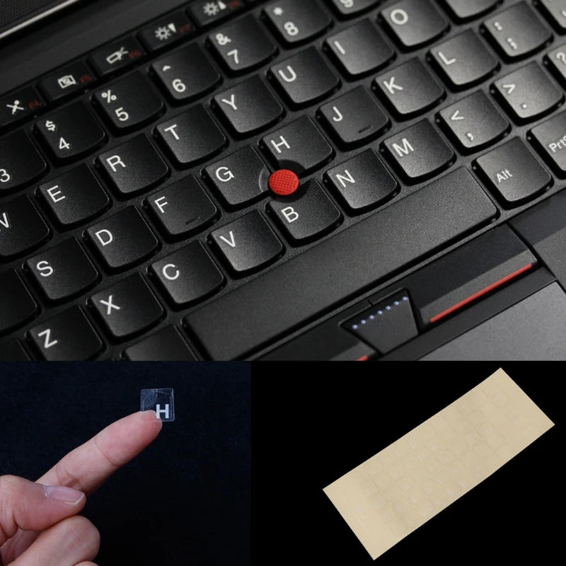 Russian Transparent Keyboard Stickers Universal White Letter