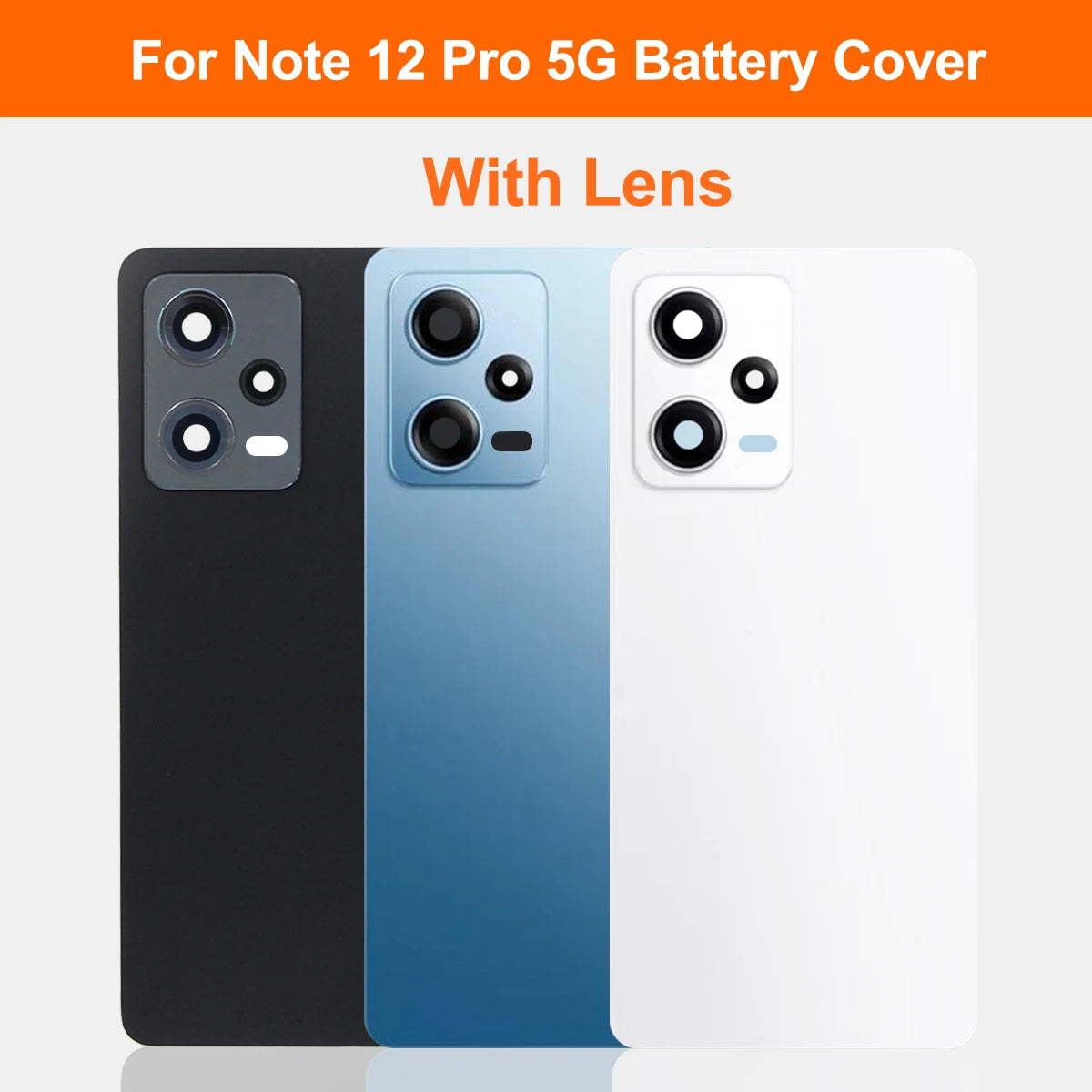 For Xiaomi Redmi Note 12 Pro 5G Back Glass Cover Housing Bat