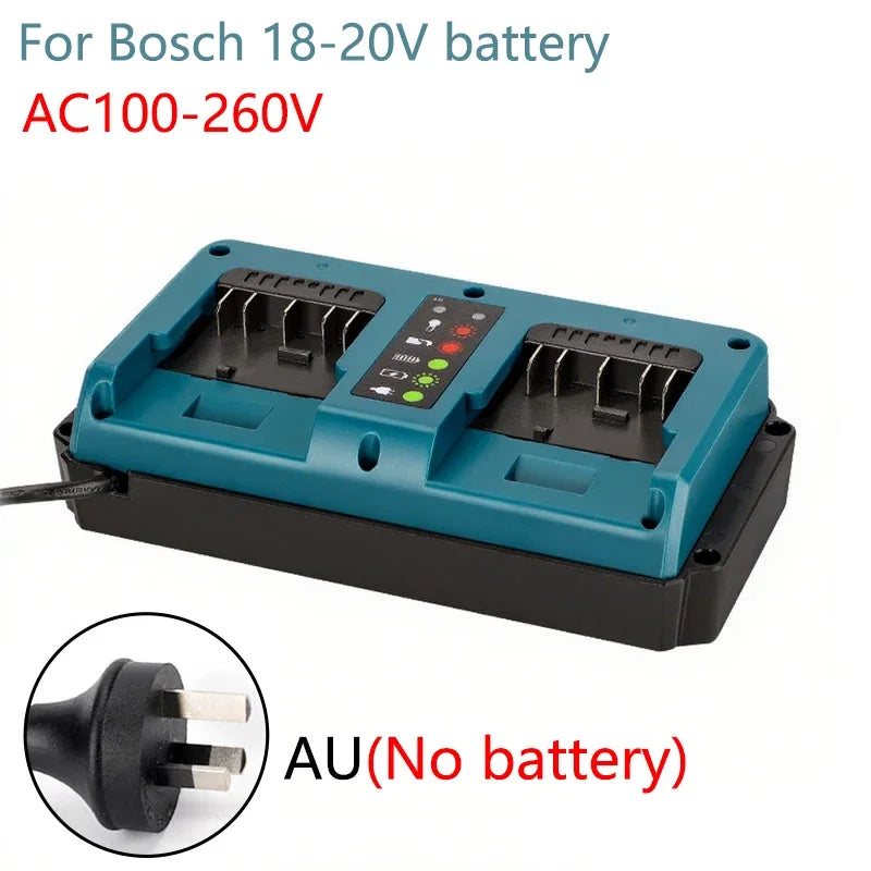 For Bosch Dual-Port Replacement Charger For Bosch 18V 20V Li-ion Battery Fast Charger EU/US/UK/AU/Plug Charging Tool