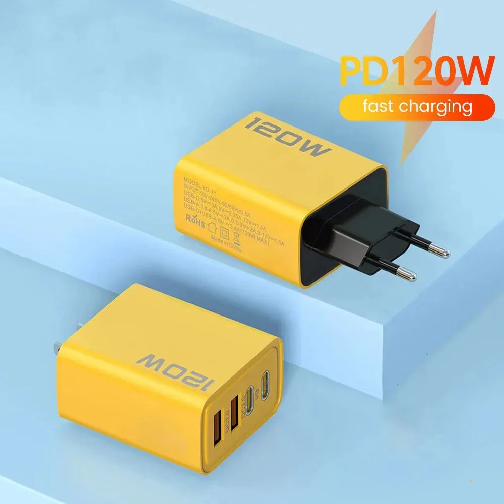Total 120W Fast Charger USB Type C Cable Fast Charging Phone