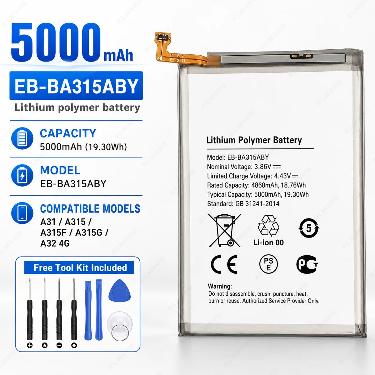 New Phone Battery for Samsung Galaxy A Series A25 A53 A33 5G A51 A32 A31 A90 A80 A40 A20e A10e EB-B Series Replacement Cell