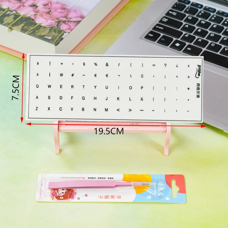 Spanish Keyboard Transfer Stickers Waterproof Pvc Keycap Lab