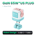 US Plug UGREEN 65W 30W GaN Charger Robot Design PD3.0 Fast Charger QC4.0 3.0 PPS for iPhone 18 17 16 Pro Macbook Laptop Table