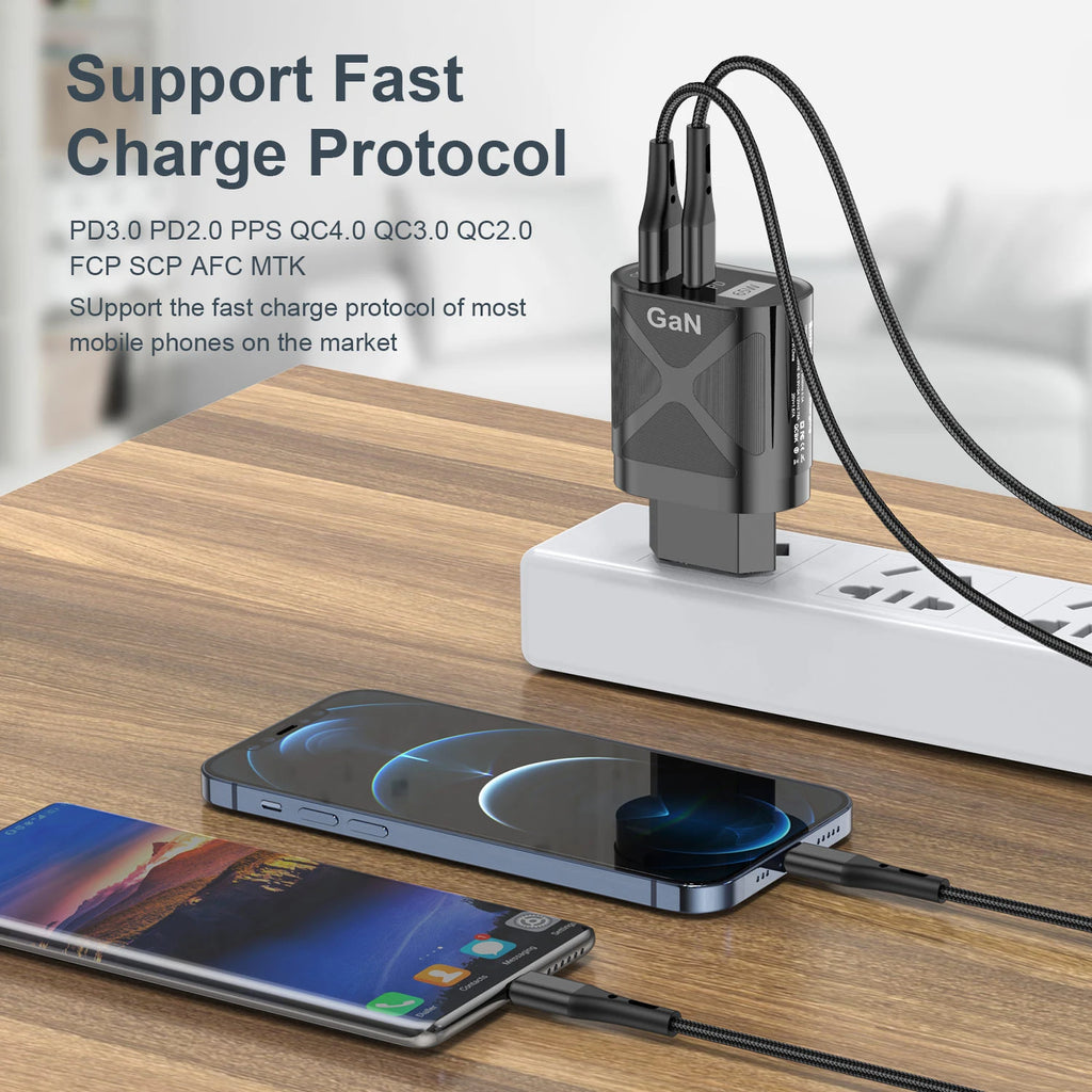 65W Gan Charger for Australia New Zealand AU Plug PD 33W Fas
