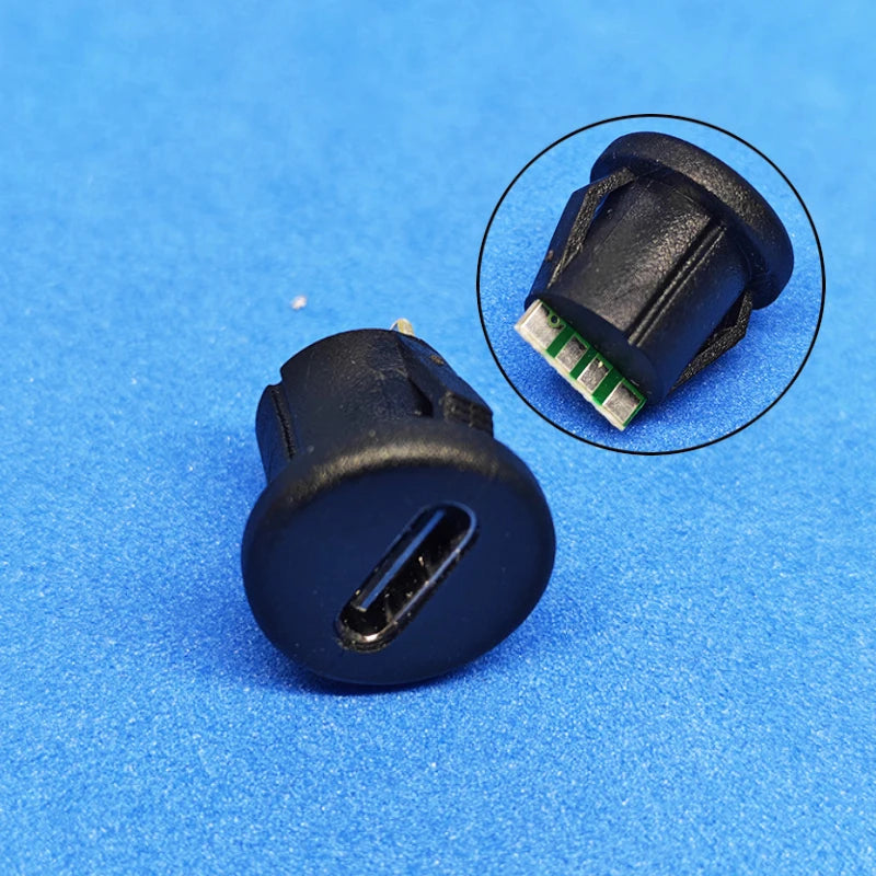 1/2/5PCS Type-C 6Pin Panel Mount Female Socket Waterproof US