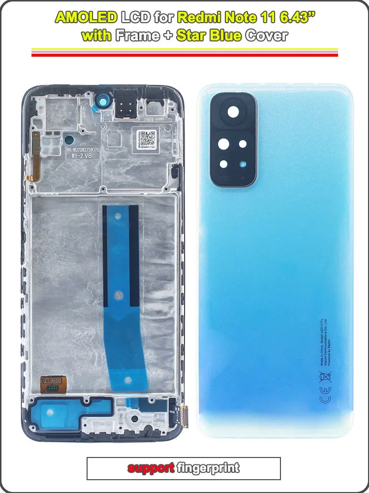 Super AMOLED LCD for Redmi Note 11 4G LCD Display Touch Screen Digitizer Replacement for Redmi Note 11 Phone 2201117TY 2201117TG