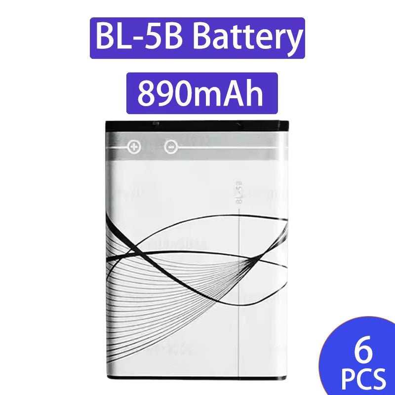 BL-5B 890mAh Rechargeable Lithium Battery Compatible For Nokia 5300 5320 N83 6120c Mobile Phone Plug-in Speaker Replacement Cell