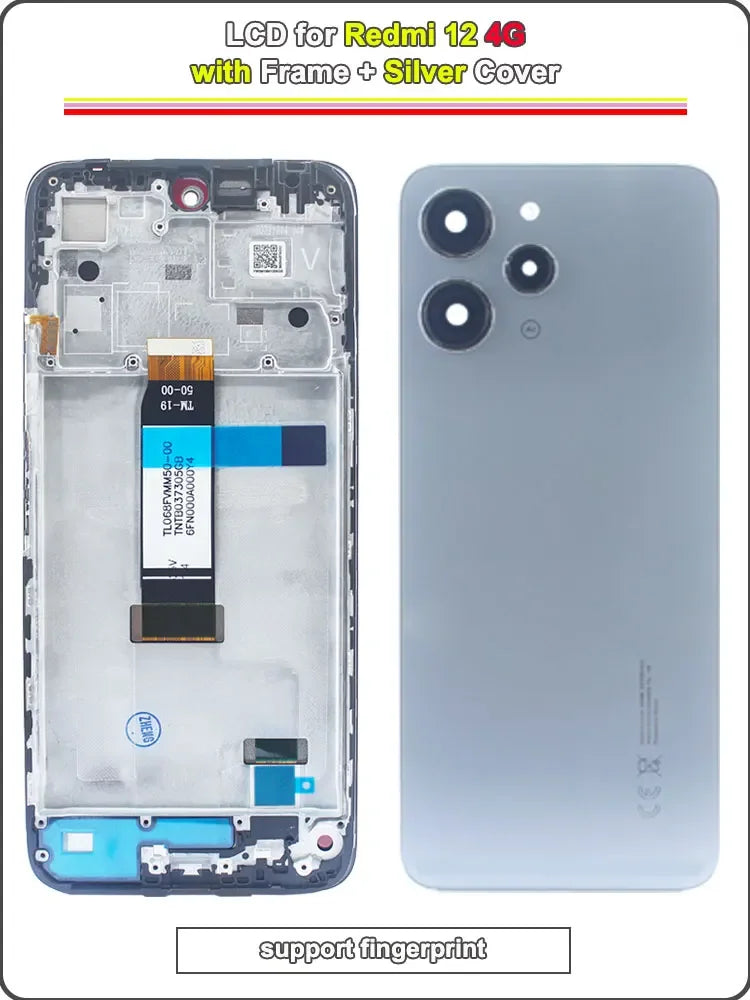 6.79 LCD for Redmi 12 4G LCD Phone Display Touch Screen Digitizer Replacement Assembly for Redmi 12 4G LCD with Frame