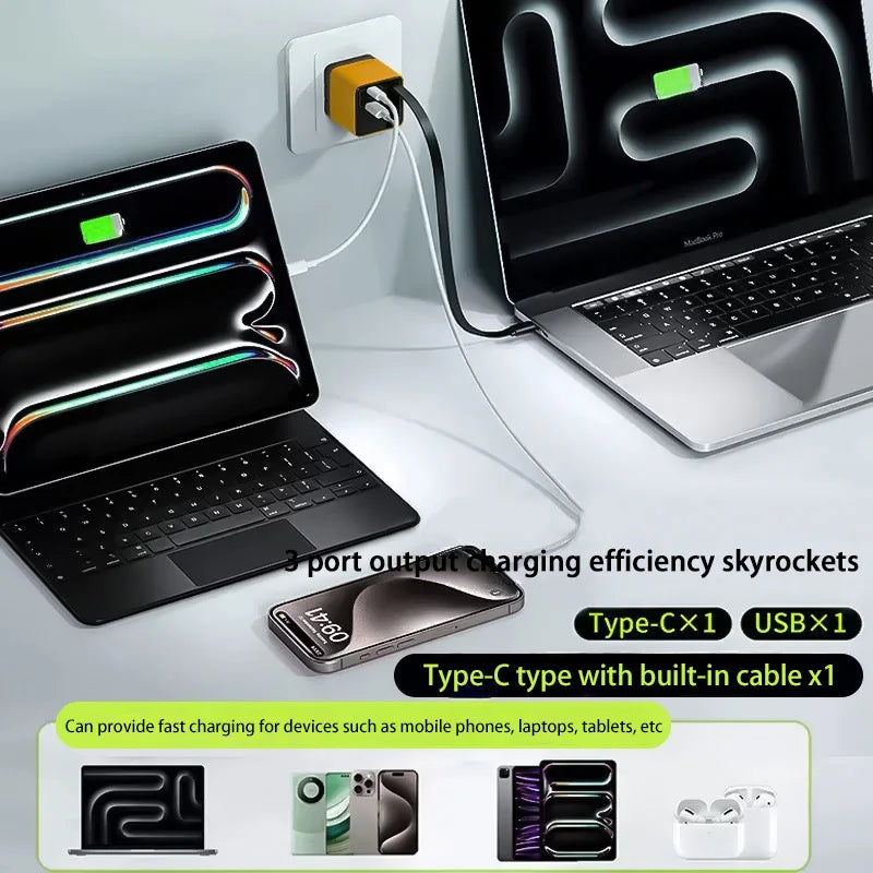 65W GaN PD USB-C Charging Head Fast Charger With Built-in 80