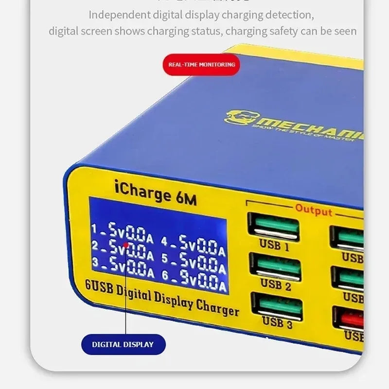 MECHANIC iCharge 6M QC 3.0 USB Smart Charge Support Fast-cha