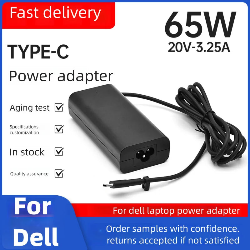 65W Type/USB C Laptop Power Adapter for Dell Latitude 5530 5