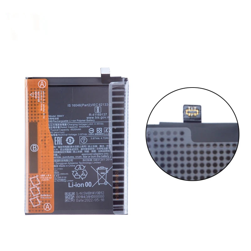 100% Orginal BM4Y 4520mAh Battery For Xiaomi Poco F3 /Redmi 