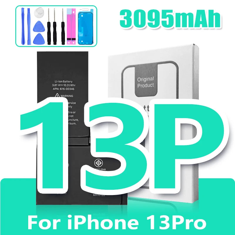 0 Cycle Replacement Battery for iPhone 11 12 13 14 Pro Max Mini High Capacity Phone for Apple iPhone with Free Repair Tools Set