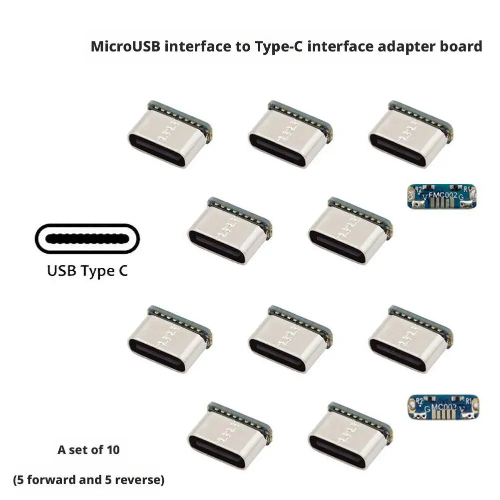 10Pcs M85k Micro USB To Type-C Adapter Board Type-C Socket C