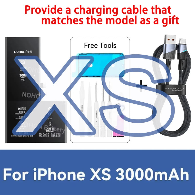 NOHON phone Battery For Apple iPhone 6 7 8 X XR XS 11 12 13 Mini Max Pro Promax High Capacity Replacement Bateria Warranty
