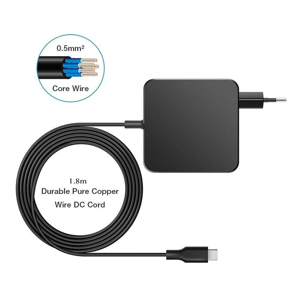 EU Laptop Adapter 90W 87W 61W USB-C Type C 65W Charger Power