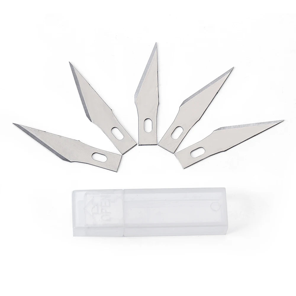 Non-Slip Metal Scalpel Knife Tools Kit Cutter Engraving Craft Knives + 5pcs Blades Mobile Phone PCB DIY Repair Hand Tools