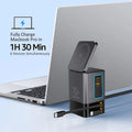 105W Dual Retractable Cable Multi-Port Desktop Charger 2-in-