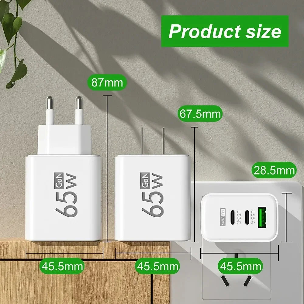 USB PD Type-C Multi-Port Charging Adapter Kr Charger for iPh
