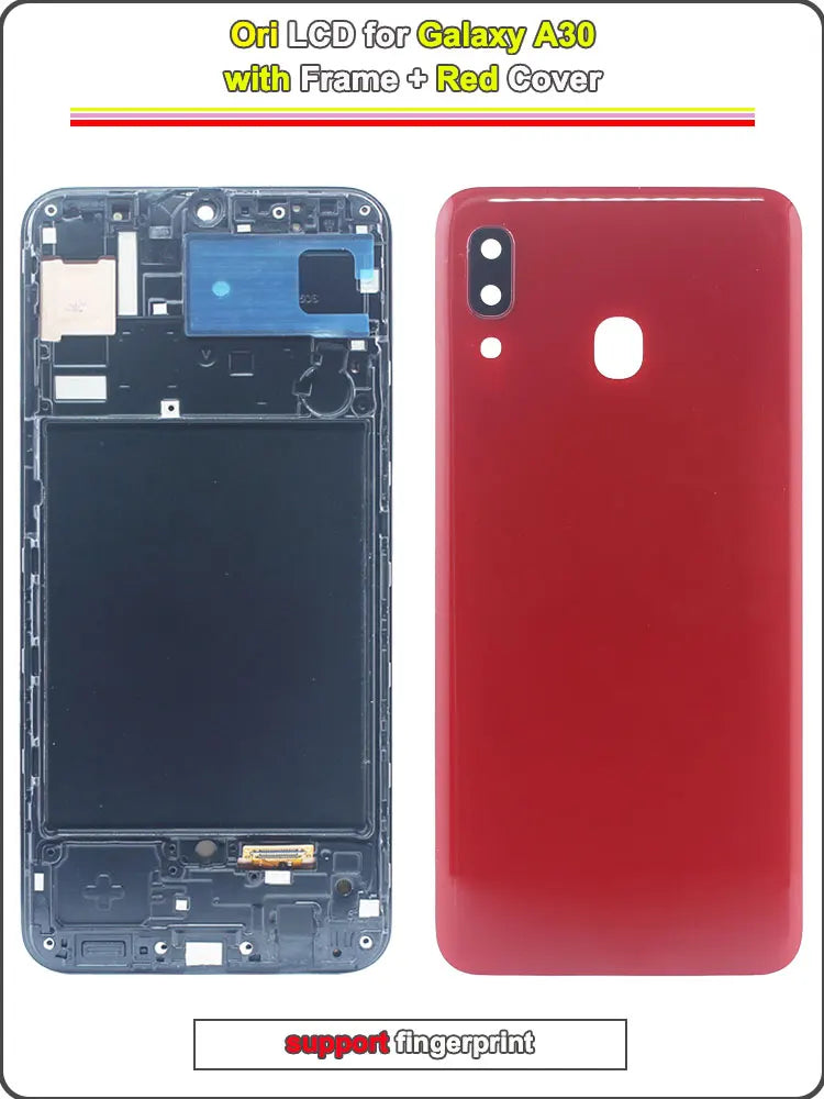AMOLED LCD for Samsung Galaxy A30 LCD Display Touch Screen Digitizer Assembly for Samsung A30 A305F A305G Phone LCD with Frame